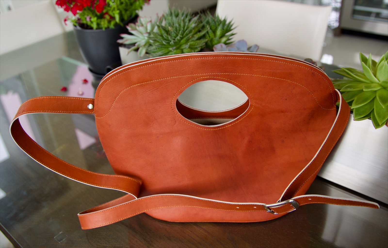 America handmade leather handbag tote