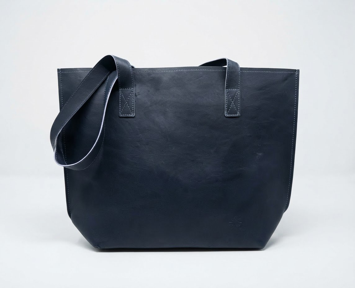 Santana Shoulder Bag — Open tote with cream stitching